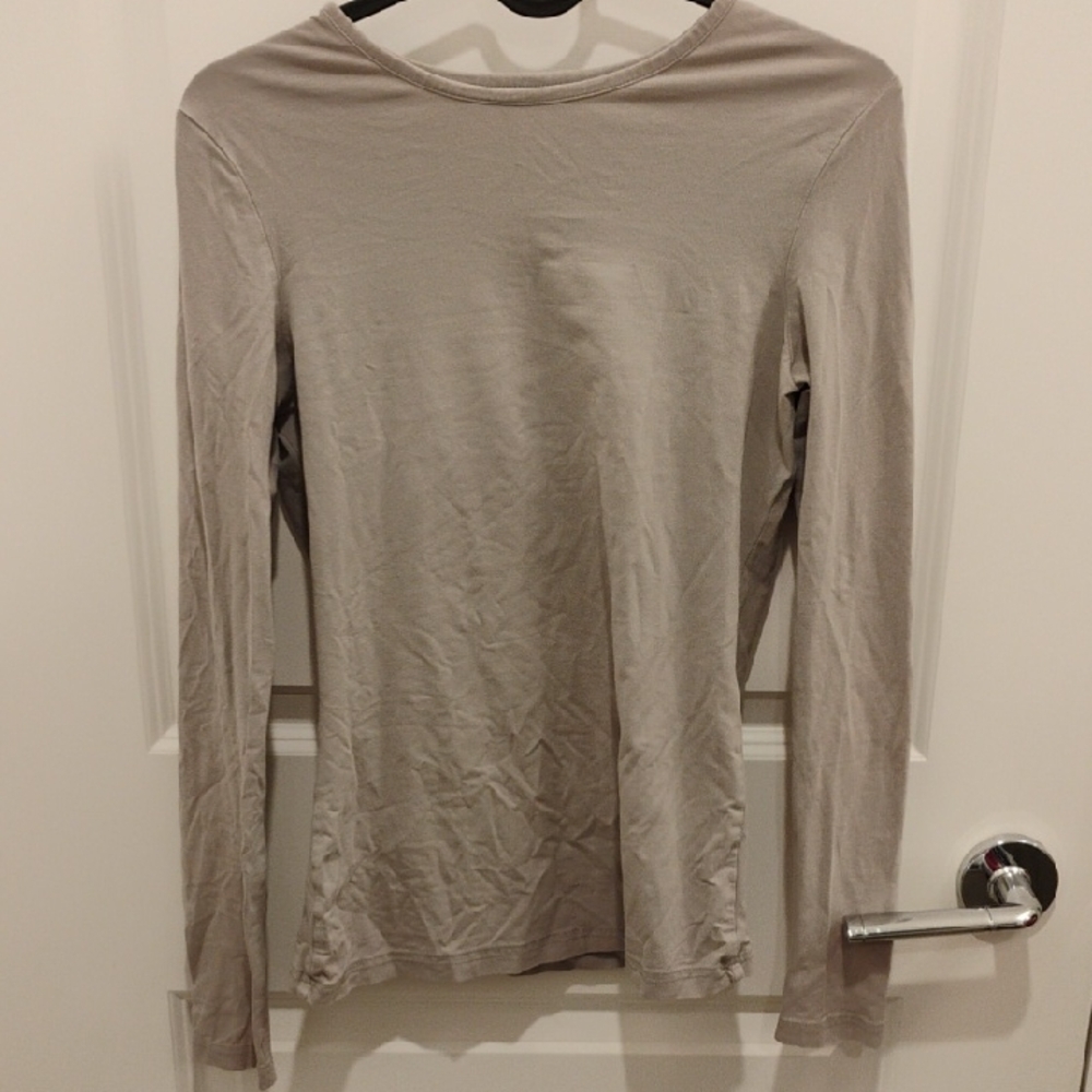 Kenneth Cole Women's Cotton Long Sleeve Grey Top Size Small
